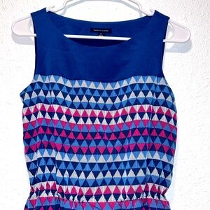 Tommy Hilfiger sleeveless elastic waist sheath geometric pattern dress for women